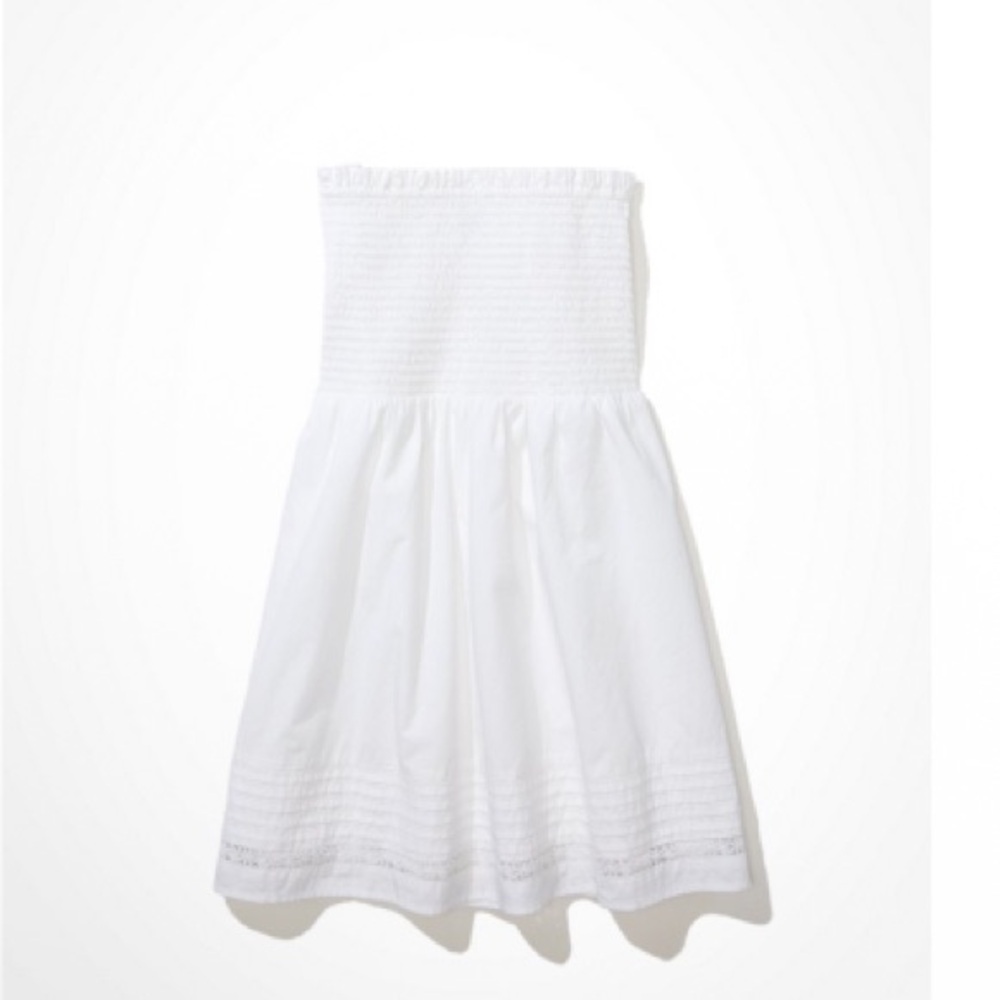 American Eagle Outfitters White Strapless Mini Dress